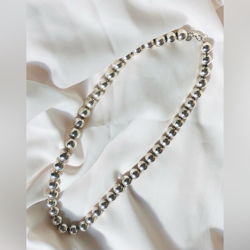 Tiffany & Co. ✨ Hardwear Sterling Silver Ball Beaded Necklace 18" Signed